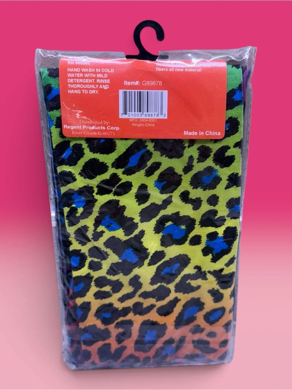 Regent Products Halloween Costume Neon Leopard Bright Tights One Size